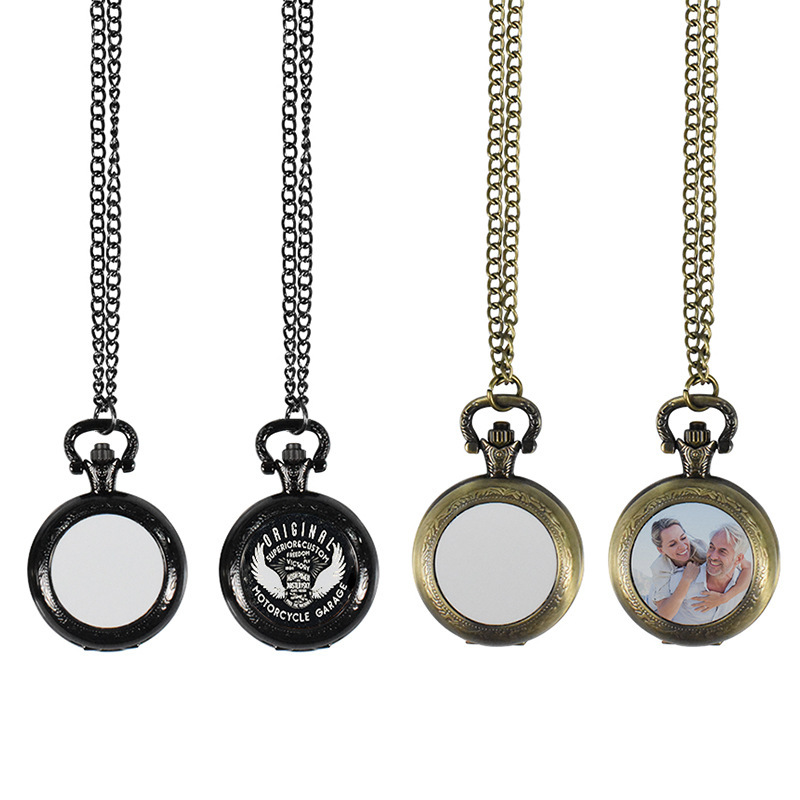 Jewelry Watches For Men - Naszyjnik z metalowym zegarkiem kieszonkowym w