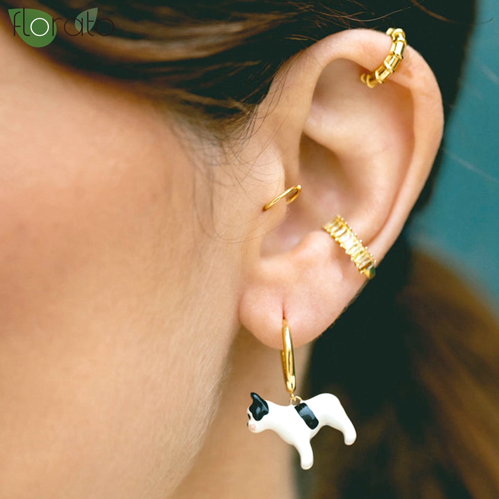 Ear Cuff No Piercing - 1 szt. Pozłacane 18-karatowym złotem kolczyki