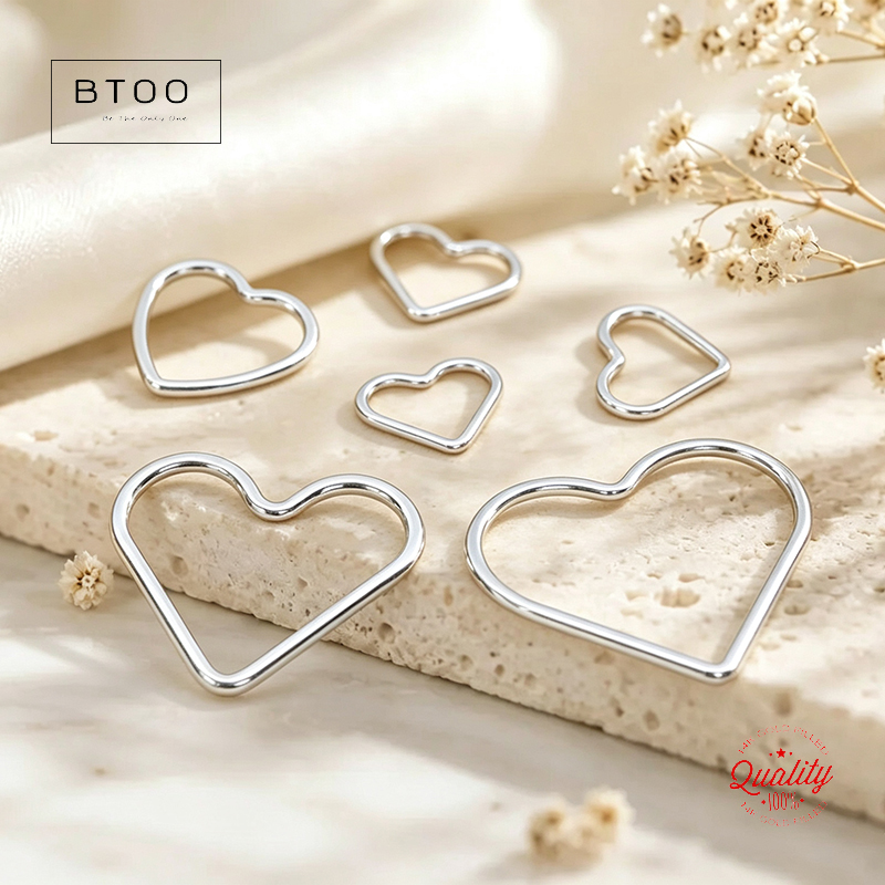 Sterling Silver Ring - Obrączki w kształcie serca ze srebra