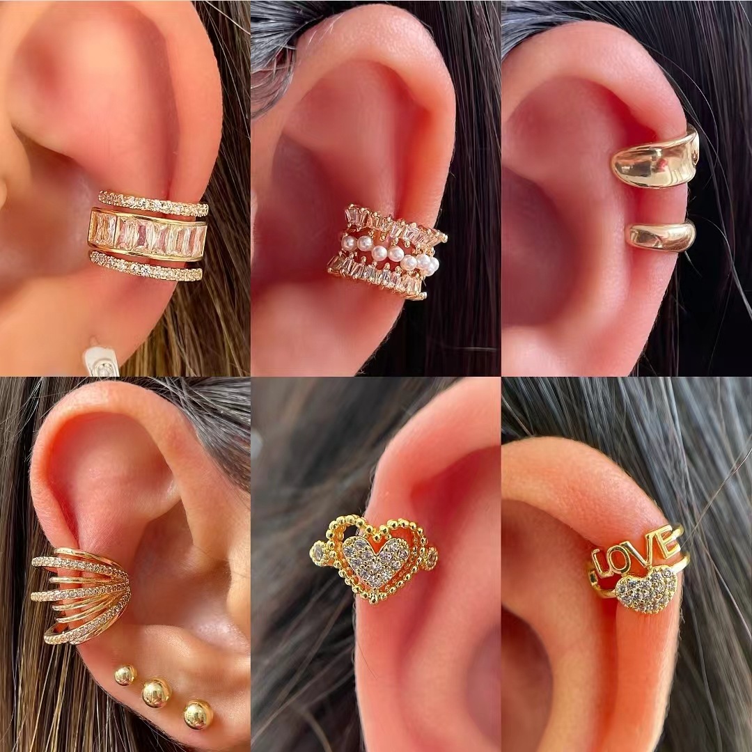Ear Cuff No Piercing - Koreańska moda Cyrkonowe kolczyki do uszu