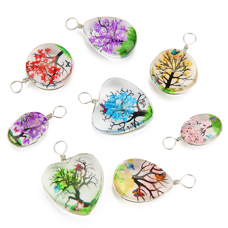 Drop Earrings - 5 szt. Kolorowe Kryształowe Zawieszki do