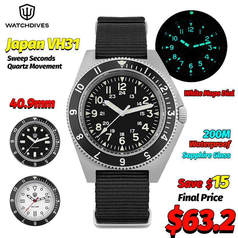 Jewellery Watch - Zegarek kwarcowy Watchdives WD1972, szafirowe szkło,