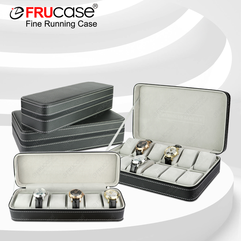 Best Jewelry Watches - FRUCASE czarny zegarek Box 6/12 siatki