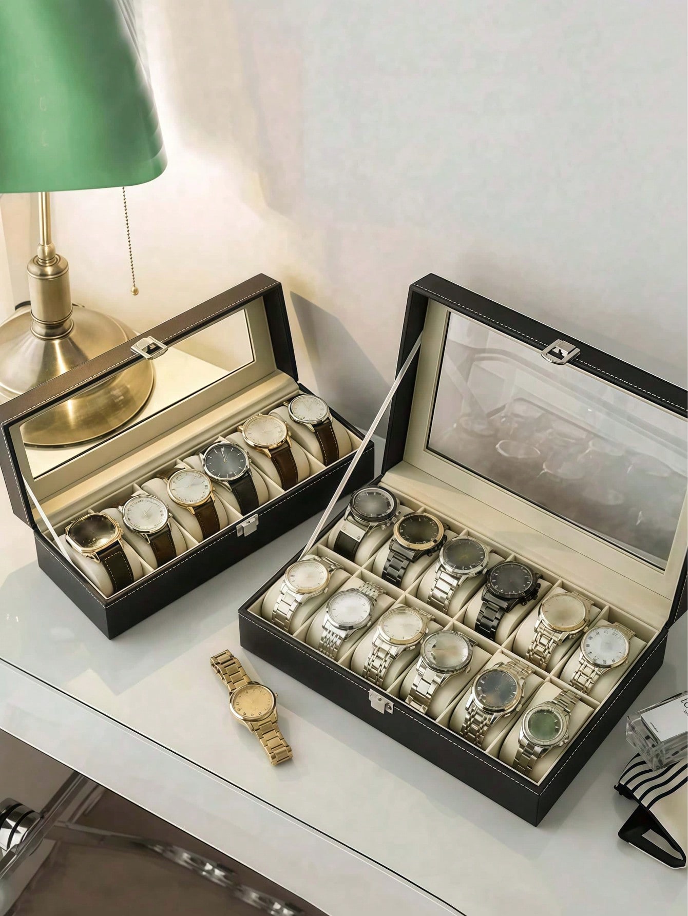 Skórzane pudełko na zegarki z  – Jewelry Box With Watches recenzja i cena