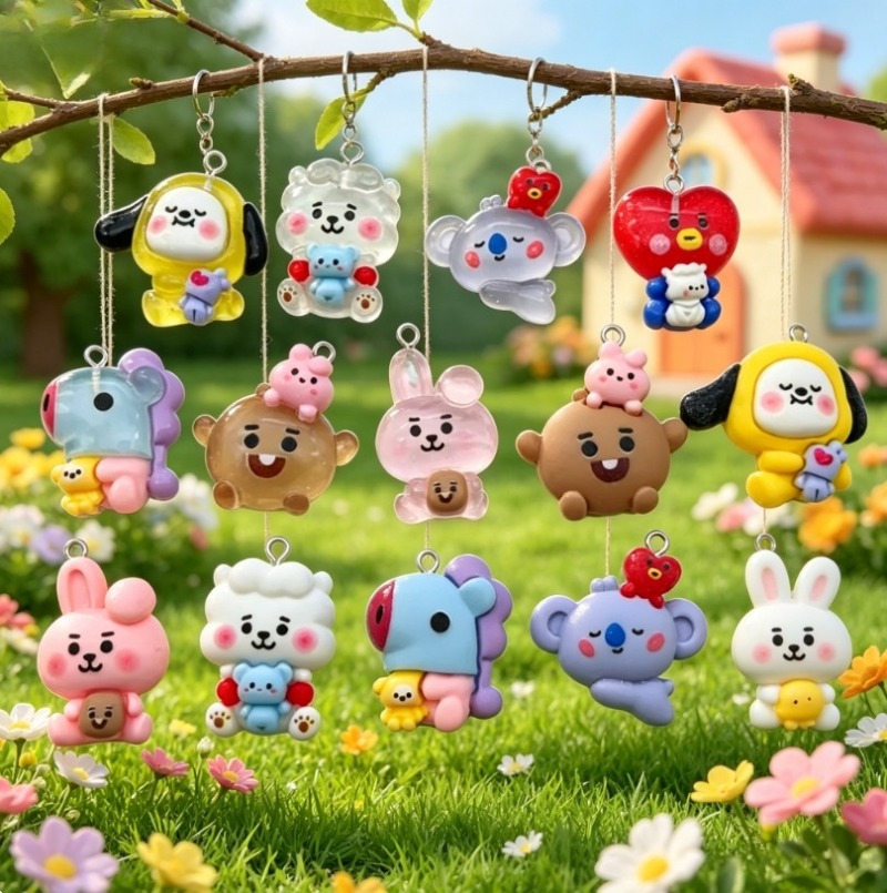 7 szt. BT21 Żywiczne Charmsy z – Drop Earrings recenzja i cena
